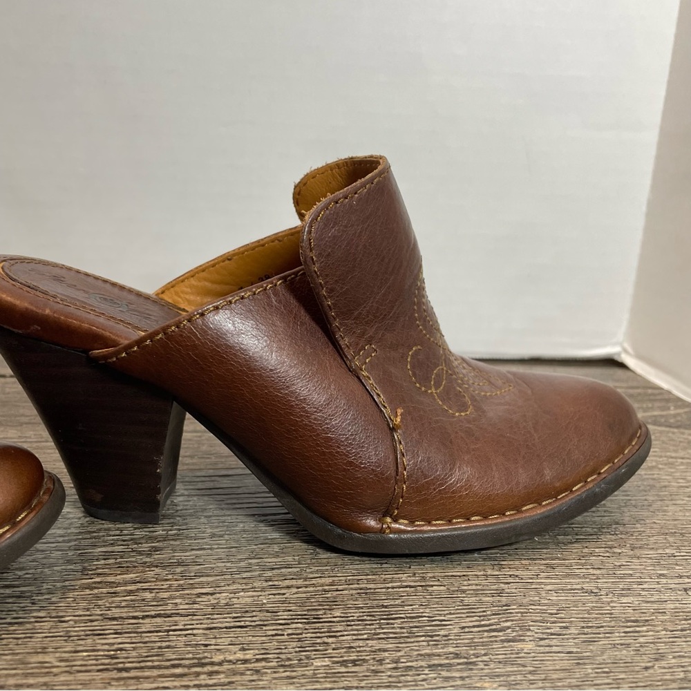 Born Brown Leather Mule Clogs - Picture 7 of 14